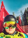 selfie of the man snowboarder