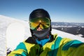 selfie of the man snowboarder