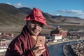 A selfie monk at Yaqing Temple