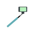 Selfie monopod stick icon, flat style
