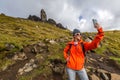 Selfie at Old Man of Storr Royalty Free Stock Photo
