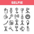 Selfie Photo Camera Collection Icons Set Vector Royalty Free Stock Photo