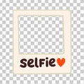 Selfie photo frame sticker for a social media, making a blog or vlog vector flat illustration. Set of cartoon icons for