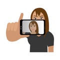 Selfie photographic concept icon