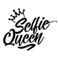 Selfie Queen - Hand drawn typography poster.