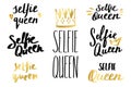 Selfie queen handwritten slogan. Vector illustration Royalty Free Stock Photo