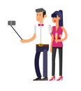 Selfie shots family and couples vector