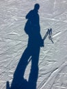 Selfie in the snow shadow in Grandvalira sky resort