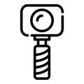 Selfie stick and action camera icon, outline style Royalty Free Stock Photo