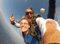 Selfie Tandem Skydiving With Pretty Woman