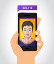 Selfie vector illustration. Royalty Free Stock Photo