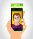 Selfie vector illustration. Royalty Free Stock Photo