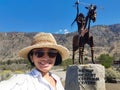 Selfie woman travel in NK\'Mip Desert Cultural Centre, Osoyoos Canada