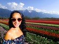 Selfie Woman Tulip Field Festival Agassiz Royalty Free Stock Photo