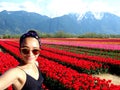 Selfie Woman Tulip Royalty Free Stock Photo