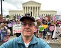 Selfie and Women Protesters at the Supreme Court in Washington DC Royalty Free Stock Photo