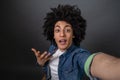 Young guy making selfie and looking excited Royalty Free Stock Photo