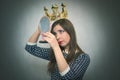 Selfish woman. Egoistical person. Royalty Free Stock Photo