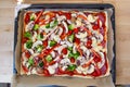 Selfmade Pizza with fresh vegetables II Royalty Free Stock Photo