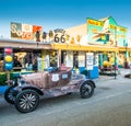 Seligman Arizona Roadside Old Car Tourist Stop along  Route 66 Royalty Free Stock Photo