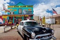 SELIGMAN, ARIZONA, USA - MAY 1, 2016 : Colorful retro U.S. Route 66 decorations in Seligman Historic District Royalty Free Stock Photo