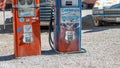 SELIGMAN, AZ - JUNE 29, 2018: Ancient gas station on historic Route 66. Old gas stations are a famous tourist attraction Royalty Free Stock Photo