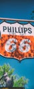 SELIGMAN, AZ - JUNE 29, 2018: Phillips Route 66 road sign in Seligman. Phillips 66 is an American Energy Company Royalty Free Stock Photo