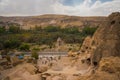 Selime Monastery in Cappadocia, Turkey. Selime is town at the end of Ihlara Valley. Green tour Royalty Free Stock Photo