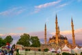 Selimiye Mosque building and park at sunset Edirne city Turkey Royalty Free Stock Photo