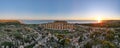 Selinunte, Temple, Sicily, Italy, drone aerial view of the Greek Roman temples during sunset Royalty Free Stock Photo
