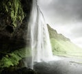 Seljalandfoss waterfall in summer time Royalty Free Stock Photo