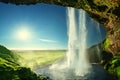 Seljalandfoss waterfall in summer time Royalty Free Stock Photo