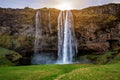 Seljalandsfoss waterfall in Iceland. Beautiful landscape Royalty Free Stock Photo