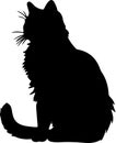 Selkirk Rex Cat Black Silhouette Generative Ai Royalty Free Stock Photo