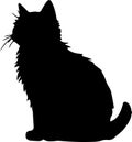 Selkirk Rex Cat Black Silhouette Generative Ai Royalty Free Stock Photo