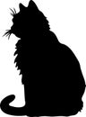 Selkirk Rex Cat Black Silhouette Generative Ai Royalty Free Stock Photo