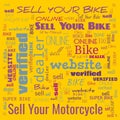 sell bike word cloud use for banner, painting, motivation, web-page, website background, t-shirt & shirt printing, poster,