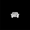 Sell car logo icon isolated on dark background
