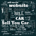 sell car word cloud use for banner, painting, motivation, web-page, website background, t-shirt & shirt printing, poster, gritting Royalty Free Stock Photo
