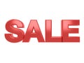SELL 3D Type red white background 3d render Royalty Free Stock Photo