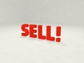 Sell and exclamation mark Royalty Free Stock Photo