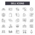 Sell line icons, signs, vector set, linear concept, outline illustration