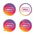 Sell sign icon. Contributor button.