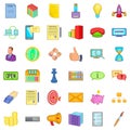 Sell the thing icons set, cartoon style Royalty Free Stock Photo