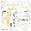 sell used product, item, stuff etc, this word cloud use for banner, painting, motivation, web-page, website background, t-shirt &