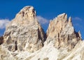 Sella Joch pass and mounts Langkofel, Plattkofel