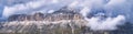 Sella mountains group panorama with highest peak Piz Boe (3152 m), Dolomites, Trentino-Alto Adige, Italy