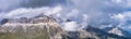 Sella mountains group panorama with highest peak Piz Boe (3152 m), Dolomites, Trentino-Alto Adige, Italy