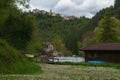 SELLANO, ITALY - APRIL 30, 2023: View of Sellano and lake of Loch Ness in Umbria region