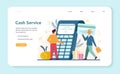 Seller cash accounting and calculations web banner or landing page.